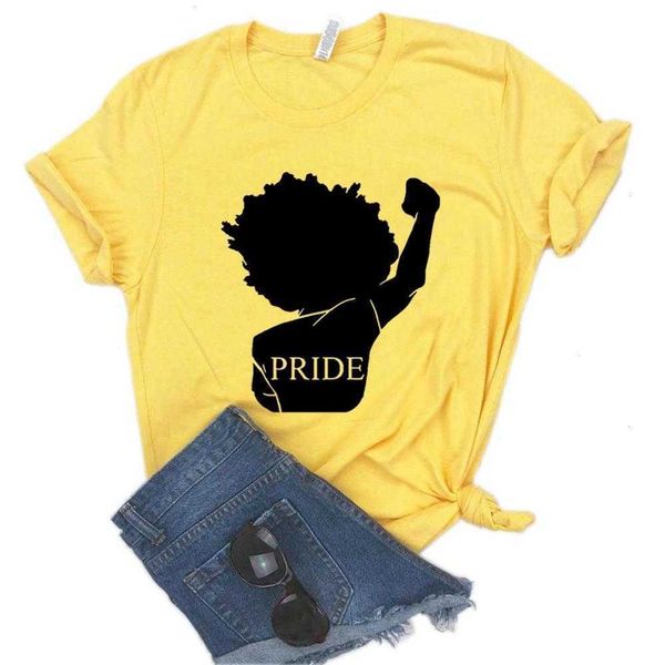 

black pride tee africa womens t-shirt power print women hipster funny lady yong, White