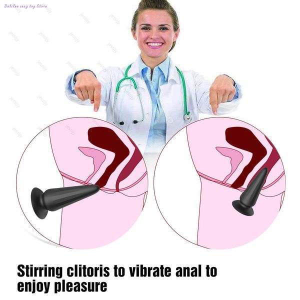 

costumes 10 frequency sharp vibration anal plug vestibular masturbation stick vibrator for male and female toys cosplay, Black