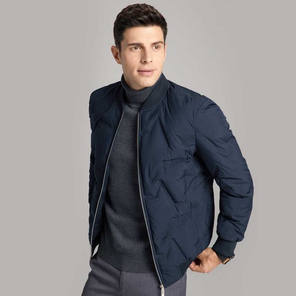 

quality high down men's winter thickened warm baseball collar men clothing, Black