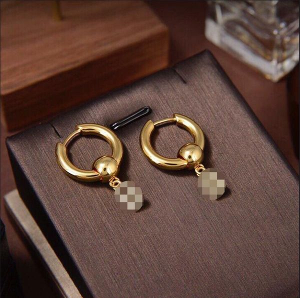 

fashion women dangle earring studs new unique shaped brand b letters pendant with logo shiny non-fading chandelier earrings bd1c, Silver