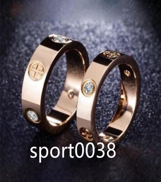 

4mm 5mm titanium ateel silver love ring men and women rose gold rings for lovers couple ring jewelry gift whole kr0014528117
