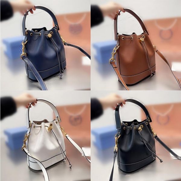 

designer lux midnight black leather bucket bag moose brown straddle bags rope opening closing artificial suede lining