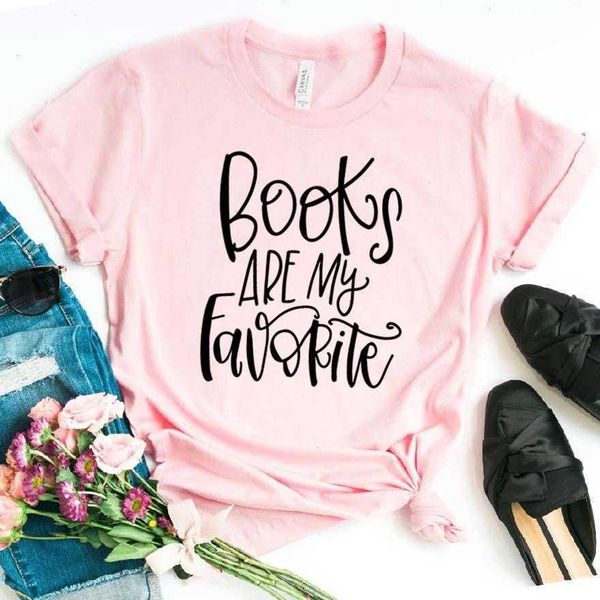 

books are my favorite print women casual funny t shirt lady girl tee, White