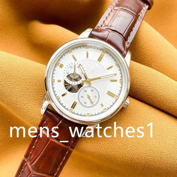 

new men's luxury watch fully automatic mechanical movement 316 fine steel case mineral super strong mirror 40mm, Slivery;brown