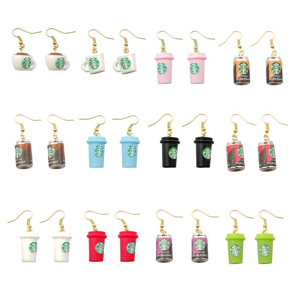 

stud coffee earring for women resin bottle drop earrings children handmade jewelry diy gifts dangle delivery 2022 smtsh, Golden;silver