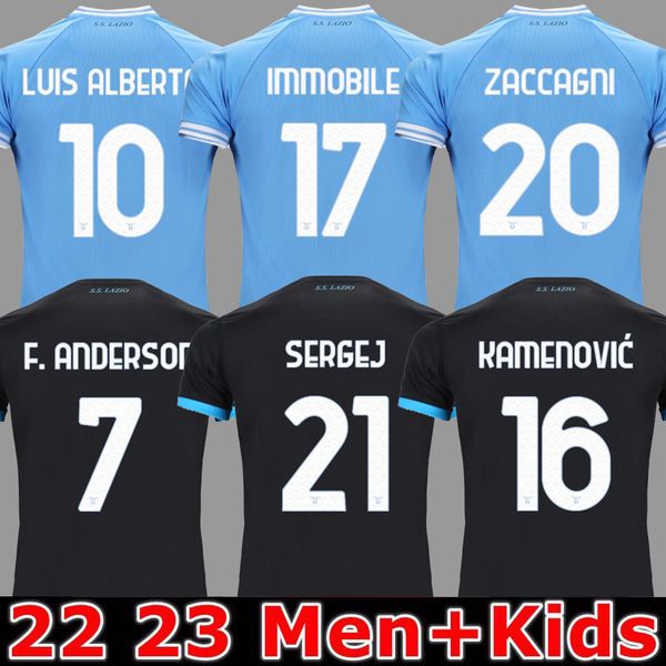 

xxl 2xl lazio 22/23 immobile soccer jerseys romagnoli immobile luis bastos sergej badelj lucas j.correa zaccagni marusic maglie kits sock fu, Black;yellow