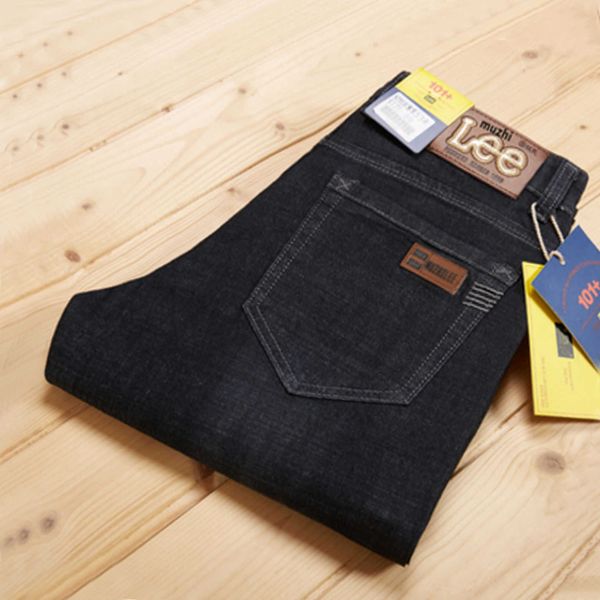 

spring men's jeans elastic slim casual straight loose pants slim, Blue