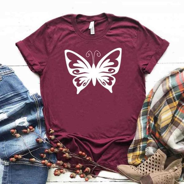 

butterfly women casual t shirt hipster funny t-shirt lady yong girl tee drop, White