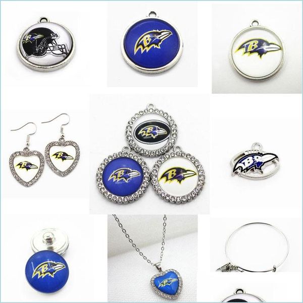

charms us football team baltimore dangle charm diy necklace earrings bracelet bangles buttons sports jewelry accessories drop delive dhm3v, Bronze;silver
