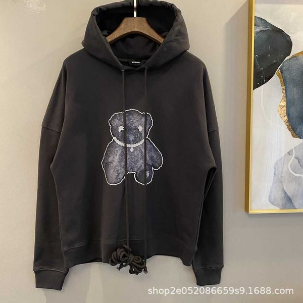 

teddy well hoody done women's bear hooded men women little hoodies casual sweatshirt graffiti cotton designer sports 11, Black
