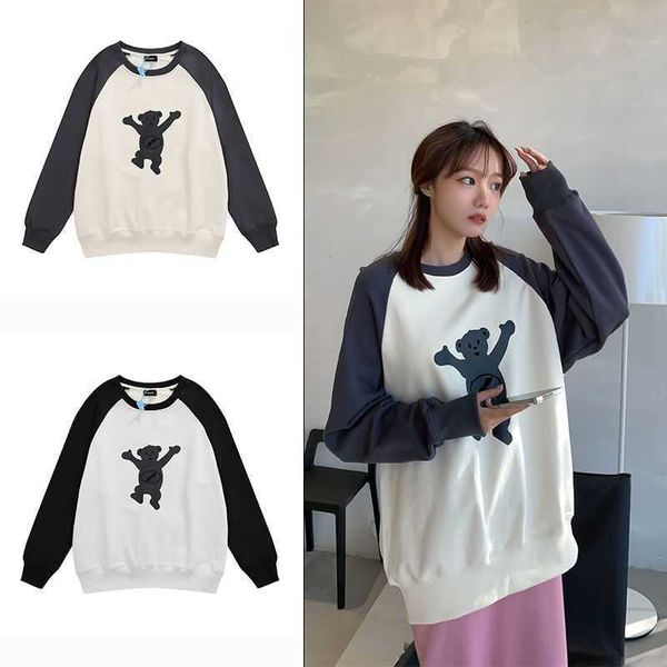 

bears well women's hoody done sleeve men women couple neck sweathirt color hoodies casual sweatshirt graffiti cotton designer 11, Black