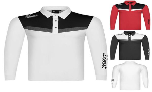 

outdoor polo golf clothes long sleeve golf shirt men male sports polo man autumn and winter multicolor optional 22061598729, Black;blue