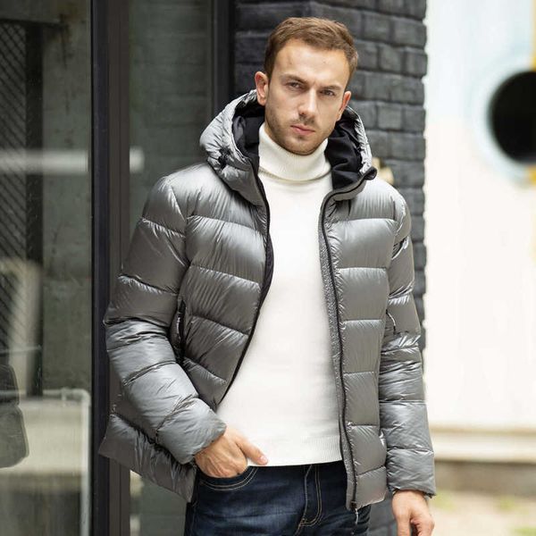 

winter men's down jacket goose feather men, Black