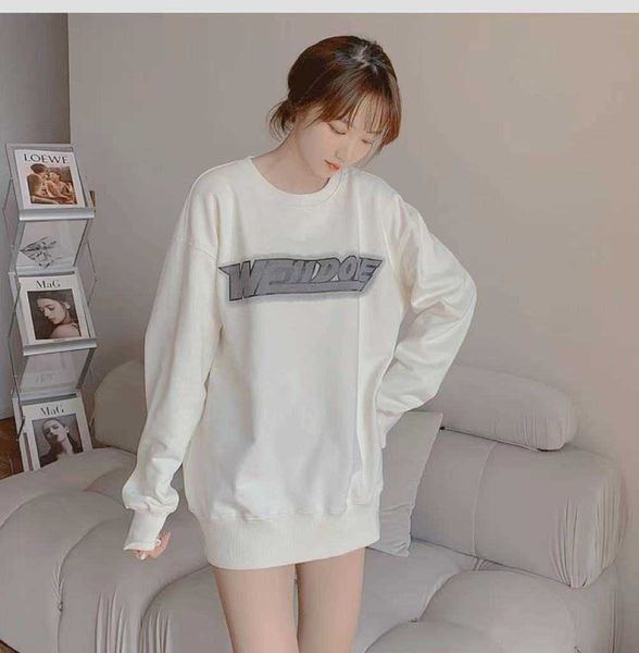 

halo well hoody done women's letter print sweater autumn long sleeve trendy loose neck hoodies casual sweatshirt graffiti cotton design, Black