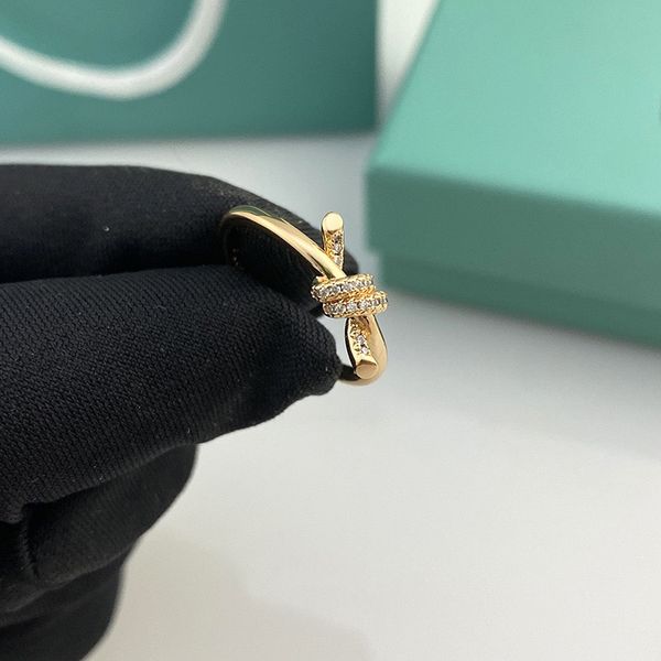 

high end bow ring men and women designer design knot ring stainless steel belt diamond ring christmas valentine's day jewelry gift, Silver