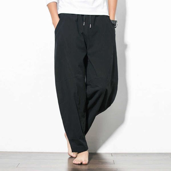

autumn new large loose pants men's personality wide leg loose casual, Black