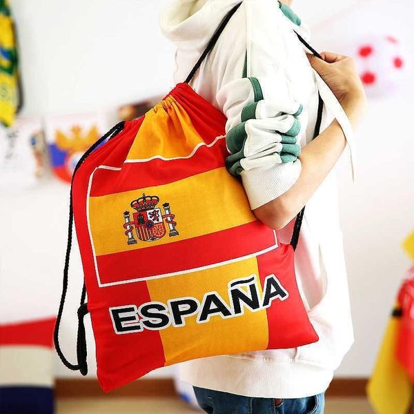 

qatar world cup team party supplies fans france espana brazil argentina football shoulder bag backpacks sports drawstring bag props gift kid
