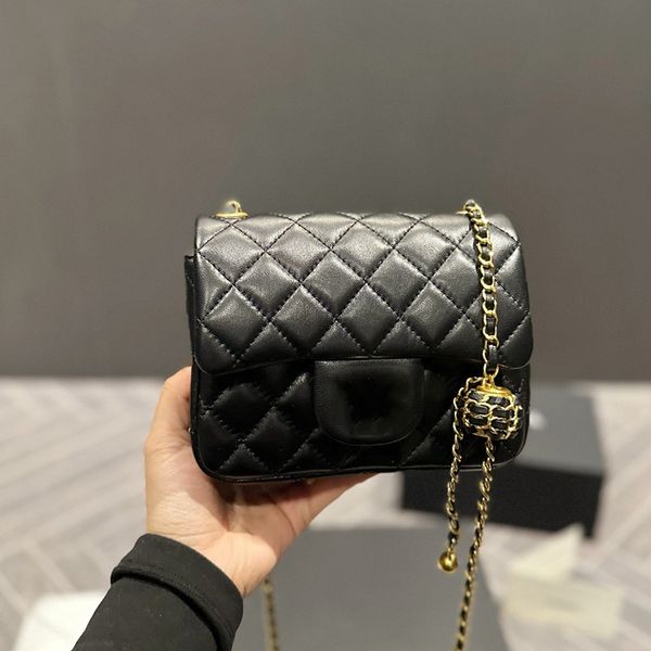 

designer channel bags for women black cc handbag leather chain slant shoulder clutch flap totes bag double letters solid hasp waist square s