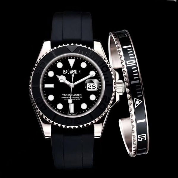 

watch ym 42 mm rubber belt resistance diving crime dial 2813 nautical style automatic luxury watches men wristwatches iced out mon224z, Slivery;brown