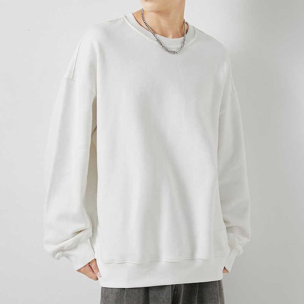 

men's clothes fashion cotton brand loose round neck pullover autumn new style sweater solid casual high-quality men, Black