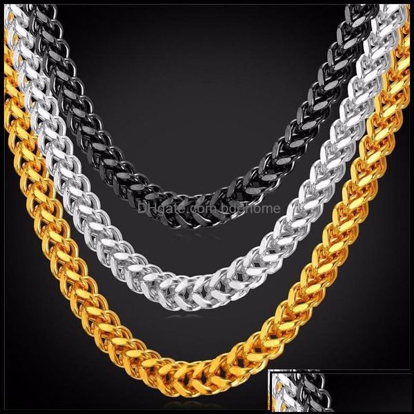 

chains chains necklaces pendants jewelry collare chain necklace men stainless steel gold/black color link wholesale hippie n2601 432 otvlm, Silver