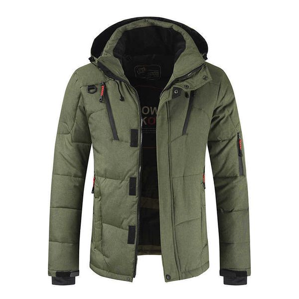 

winter new men's down jacket hooded short large warm solid youth, Black