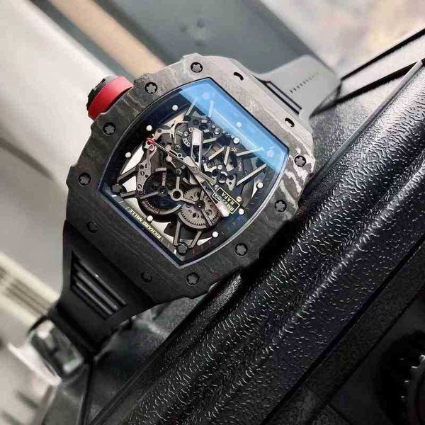 

mill watchss for richas mens mechanical luxurys watchsses rm35-02 swiss automatic mechanical movement sapphire mirror imported rubber strap, Slivery;black