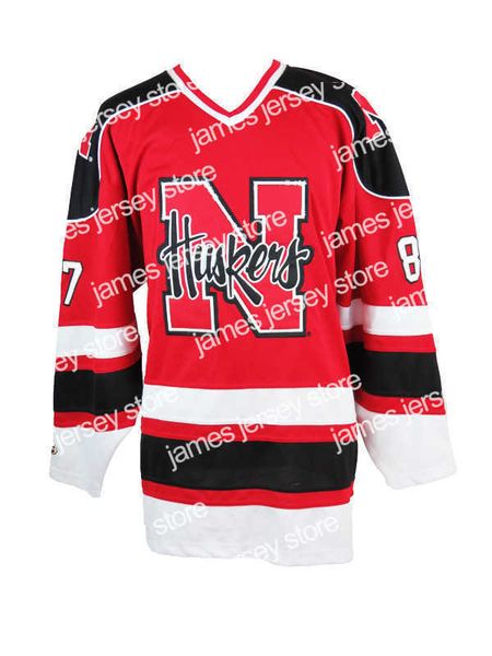 

college hockey wears custom men's nebraska cornhuskers hockey jersey embroidery stitched any name any number hight quality size s-3xl, Black