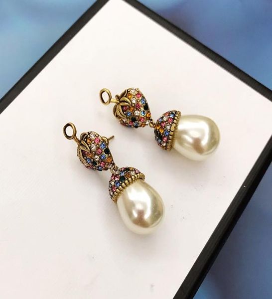 

pearl pendants charm earrings strawberry ornaments retro stud gorgeous mothers day thanksgiving gifts female earring jewelry1070150, Golden