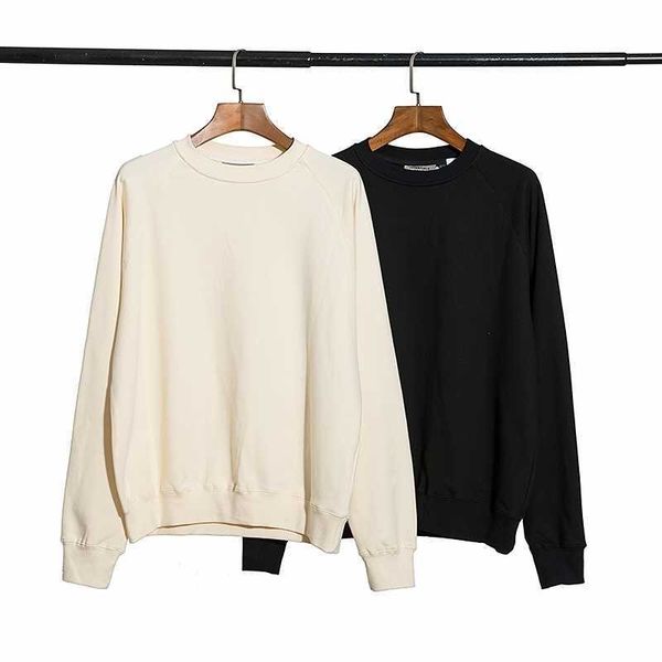 

essentials hoodies hooded for mens 2022 early autumn new fog multi thread back letter round neck pullover men and women, Black