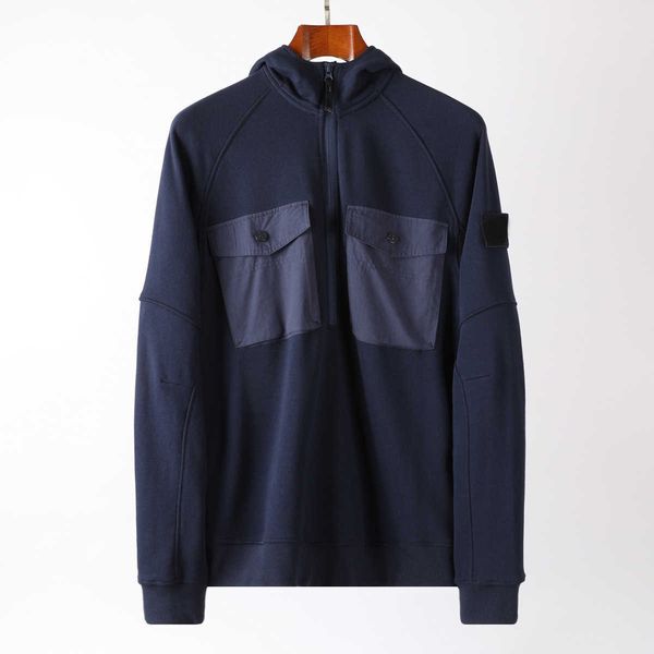 

cptoney astone is lan d men's hoodies & sweatshirts designer armbands half zip, Black