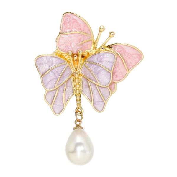 

cute pink double butterfly brooch enamel animal colorful decorative pins for women clothing accessories china corsage jewelry, Gray