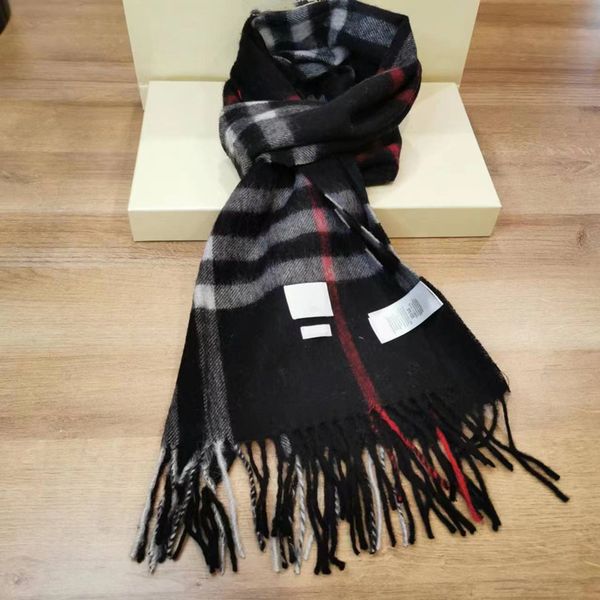

100% Echarpe Winter Cashmere Designer Scarf High-grade Soft Thick Fashion Mens Womens Scarves Neutral Classic Plaid Large