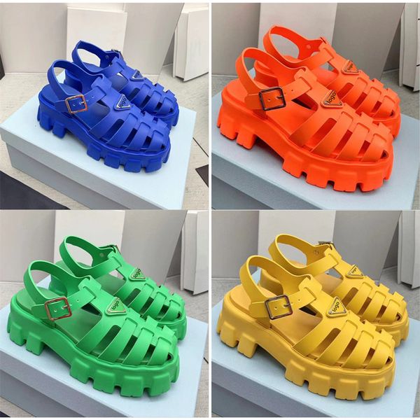 

women's calfskin luxury design sandals quilted sling sandals 2022 summer beach shoes party buckle ankle straps flat shoes thick wedge s, Black
