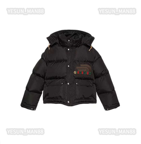 

mens designer ggity down jacket autumn and winter women detachable hooded puffer jackets coat outerwear causal warm thickened parkas, Black