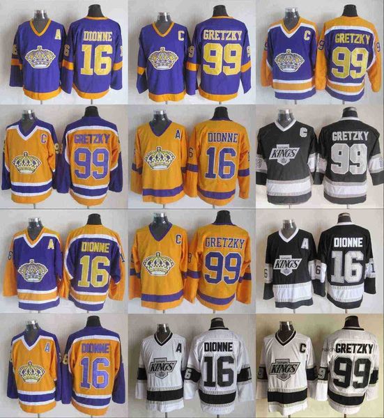 

2017-2018 season los angeles kings jersey 99 wayne gretzky 16 dlonne vachow alec martinez yellow white hockey jerseys nhl's jerseys, Black