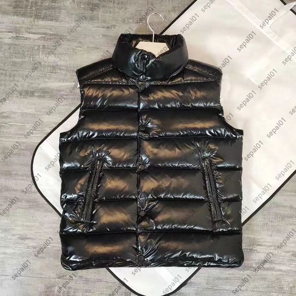 

winter men vest classic down vests designs mens womens sleeveless puffer jacket warm windbreaker waistcoat, Black;white