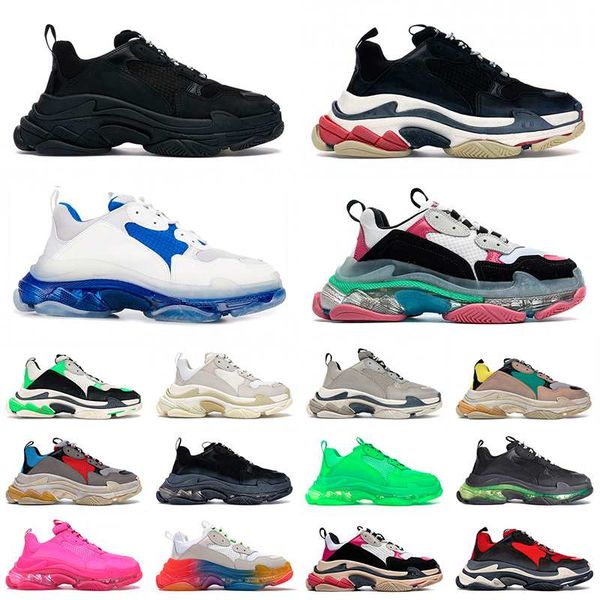 

crystal bottom triple s dad shoes men women casual vintage plateforme sneakers triple white black paris 17fw glitter luxury designer tennis