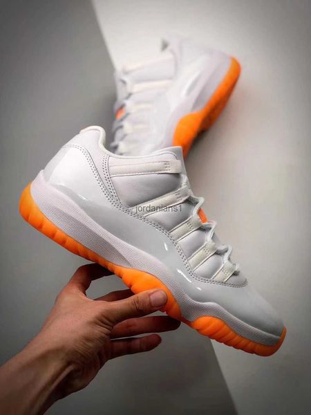 

brand shoes jumpman 11 low bright citrus sneakers original, White;red
