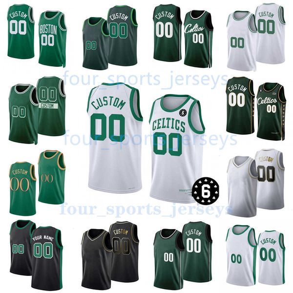 

custom printed 2023 new basketball jerseys jayson tatum horford jaylen brown grant williams jd davison malcolm brogdon white smart williams, Black;red
