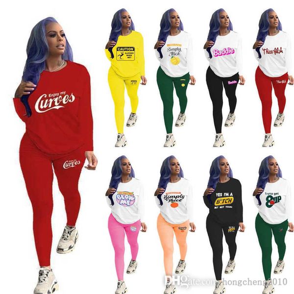 

designer women letter printed tracksuits 2022 autumn two piece jogger set fashion long sleeve pants outfits matching set, Gray