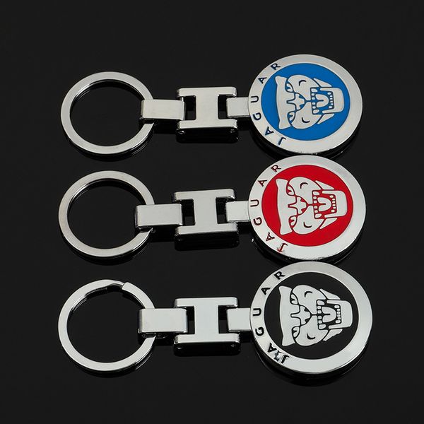 

high-grade double-sided h buckle metal car key ring suitable for jaguar badge keychain accessories men and women fashion pendant, Silver