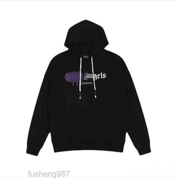 

men's hoodies sweatshirts mens designer sweater spray print hooded palmes angel hoodie loose lovers luxury jumper women hoody oversized, Black