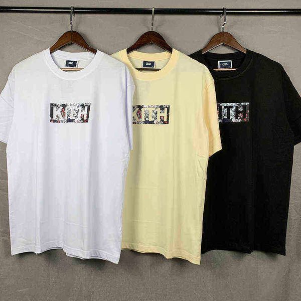 

luxury shirts fashion brand designer t shirt kith box t-shirt casual men women 1 1 quality shirt floral print summer daily 65468, White;black