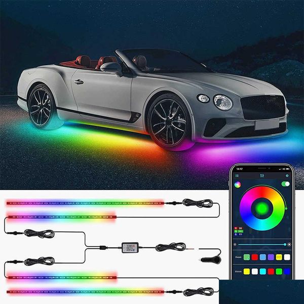 

interior decorations 12v car light flexible strip waterproof led underbody lights phone app control neon decorative atmosphere lamp dhp5y