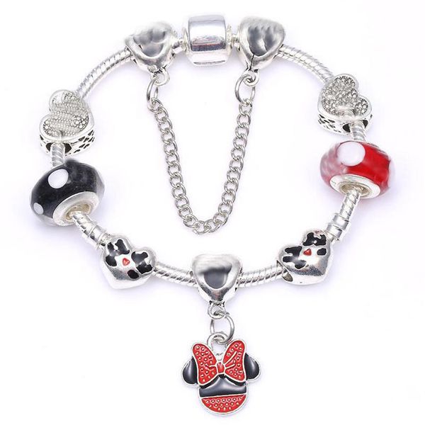

16-21cm diy jewelry 925 silver women girl bracelets charm bracelet for kids gift charms bead accessories with box157q, Golden;silver