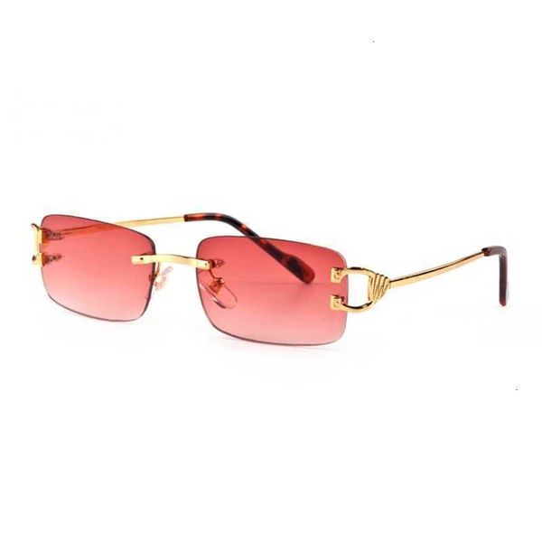 

red fashion sport sunglasses for men buffalo horn glasses mens women rimless sun eyeglasses silver gold metal frame eyewear lunettes, White;black