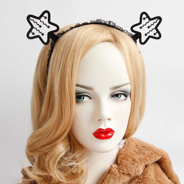 

black starts lace headbands party cute hair accessories girls halloween headbands, Silver