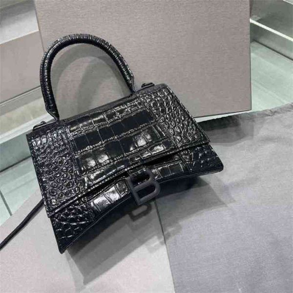 

designer handbags balencaige bags hourglass crocodiless pattern high version leather single shoulder diagonal hand women's wan