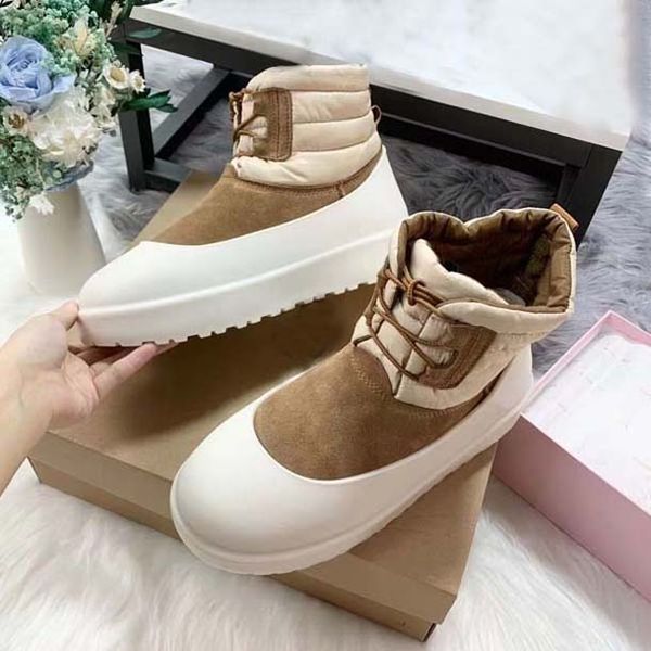 

superior quality designer down snow boots women's men's casual autumn and winter cotton shoes thick soled waterproof short boots 3, Black